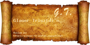 Glaser Trisztán névjegykártya
